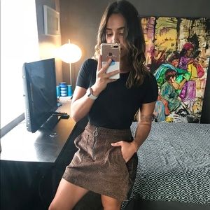 Corduroy Cheetah Print Skirt